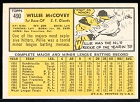 1963 Topps Baseball- #490 Willie McCovey, Giants