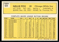 1963 Topps Baseball- #525 Nellie Fox, White Sox