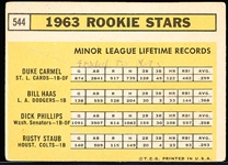1963 Topps Baseball- #544 Rusty Staub RC
