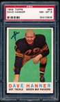 1959 Topps Football- #64 Dave Hanner, Packers- PSA Nm-Mt 8