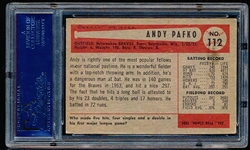 1954 Bowman Bb- #112 Andy Pafko, Braves-PSA Ex+ 5.5