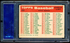 1959 Topps Baseball- #419 Braves Team- PSA Ex-Mt 6