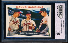 1960 Topps Baseball- #230 Mound Magicians- Spahn- GEM ELITE 10 (Pristine)