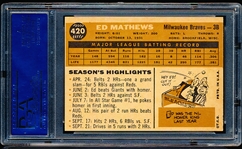1960 Topps Baseball- #420 Ed Mathews, Braves- PSA Ex 5 