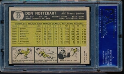 1961 Topps Baseball- #29 Nottebart, Braves- PSA NM 7 