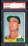 1961 Topps Baseball- 145 Bob Buhl, Braves- PSA NM 7 