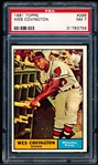 1961 Topps Baseball- #296 Wes Covington, Braves- PSA NM 7 