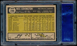 1961 Topps Baseball- #296 Wes Covington, Braves- PSA NM 7 