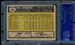 1961 Topps Baseball- #296 Wes Covington, Braves- PSA NM 7