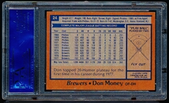 1978 Topps Baseball- #24 Don Money, Brewers- PSA Mint 9 