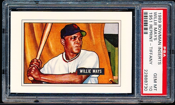 1989 Bowman Tiffany Baseball Inserts- “1951 Reprint”- Willie Mays- PSA Gem Mint 10