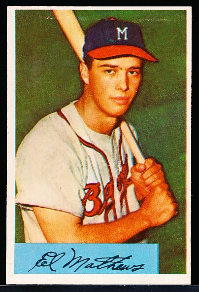 1954 Bowman Baseball- #64 Eddie Mathews, Braves