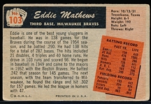 1955 Bowman Bb- #103 Eddie Mathews, Braves