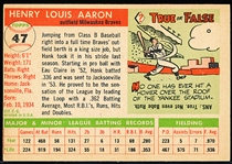 1955 Topps Bb- #47 Hank Aaron, Braves