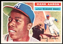 1956 Topps Bb- #31 Hank Aaron, Braves- white back.