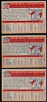 1957 Topps Bb- #208 Lew Burdette, Braves- 3 Cards