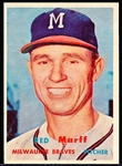 1957 Topps Bb- #321 Red Murff, Braves- Semi Hi#