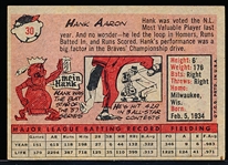 1958 Topps Bb- #30 Hank Aaron, Braves