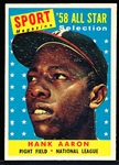 1958 Topps Bb- #488 Hank Aaron All Star