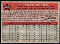 1958 Topps Bb- #488 Hank Aaron All Star