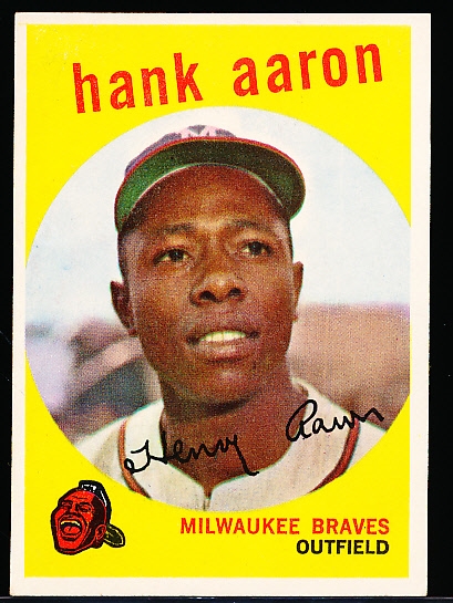 1959 Topps Bb- #380 Hank Aaron, Braves