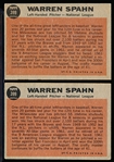 1962 Topps Bb- #399 Warren Spahn AS- 2 Cards