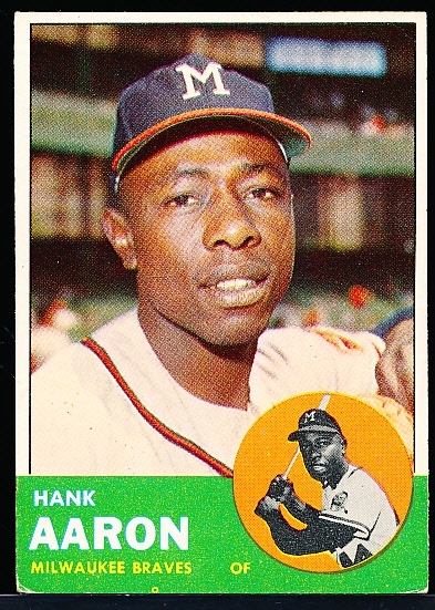 1963 Topps Bb- #390 Hank Aaron, Braves