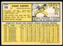 1963 Topps Bb- #390 Hank Aaron, Braves