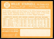 1964 Topps Bb- #342 Willie Stargell, Pirates