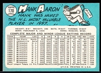 1965 Topps Bb- #170 Hank Aaron, Braves