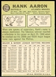 1967 Topps Bb- #250 Hank Aaron, Braves