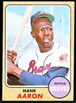1968 Topps Bb- #110 Hank Aaron, Braves