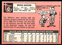 1969 Topps Baseball- #260 Reggie Jackson RC, A’s