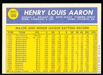 1970 Topps Baseball- #500 Hank Aaron, Braves