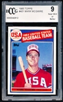 1985 Topps Baseball- #401 Mark McGwire RC- BCCG 9 (NM or better)