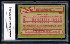 1985 Topps Baseball- #401 Mark McGwire RC- BCCG 9 (NM or better)