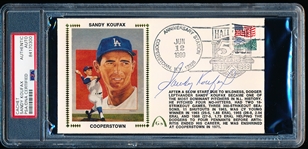 Autographed June 12, 1989 Gateway Cachet Sandy Koufax- PSA/DNA Certified