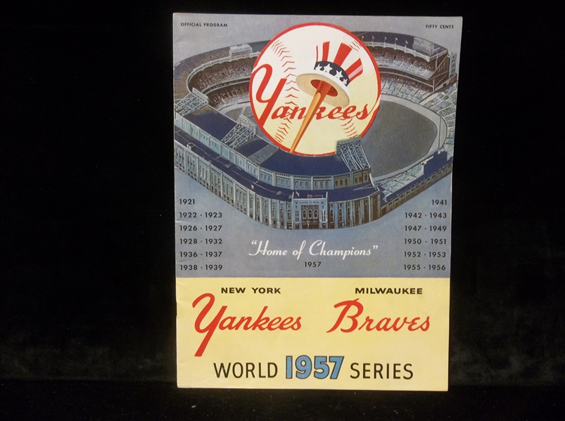 1957 World Series Bsbl. Program- Milwaukee Braves @ New York Yankees