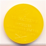 1960 Armour Baseball Coin- Ed Mathews, Braves- Yellow Coin