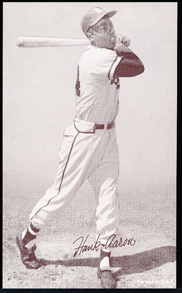 1962 Exhibit Stat Back Bsbl. Card- Hank Aaron, Braves