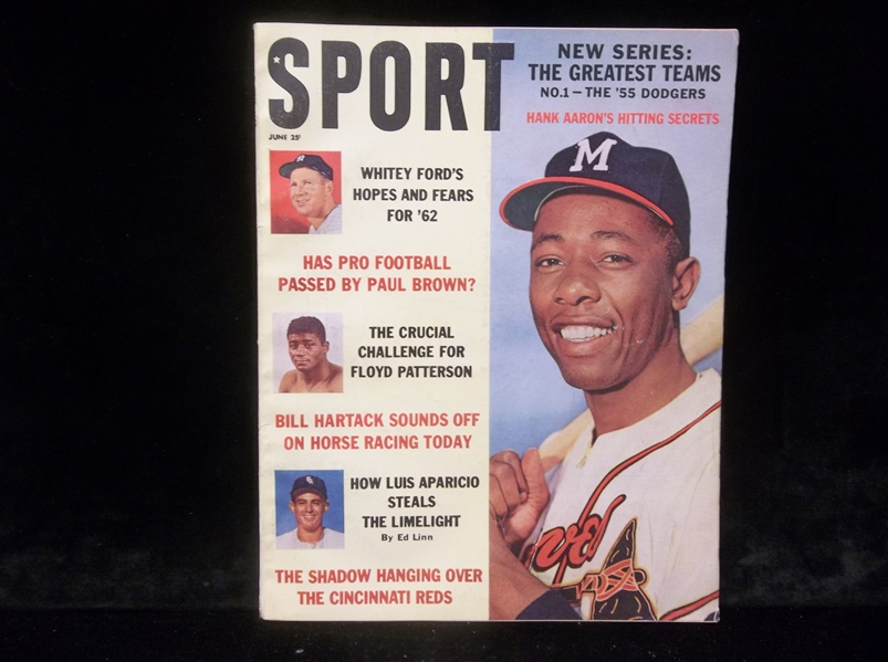June 1962 Sport Magazine- Hank Aaron, Braves Cover