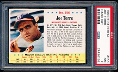 1963 Post Cereal Bb- #156 Joe Torre, Braves- PSA NM 7