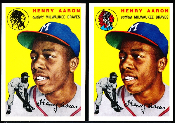 1994 Topps Archives ’54 Baseball- #128 Hank Aaron, Milwaukee Braves- 5 Cards (1 Gold)