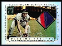 2002 Topps Tribute Milestones & Memories Edition Bb- “Pastime Patches”- #PP-EM Eddie Mathews, Milwaukee Braves