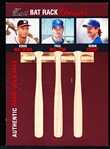 2003 Flair Greats Bb- “Bat Rack Classics Game Used Bats”- Eddie Mathews/ Paul Molitor/ Robin Yount- #136/300
