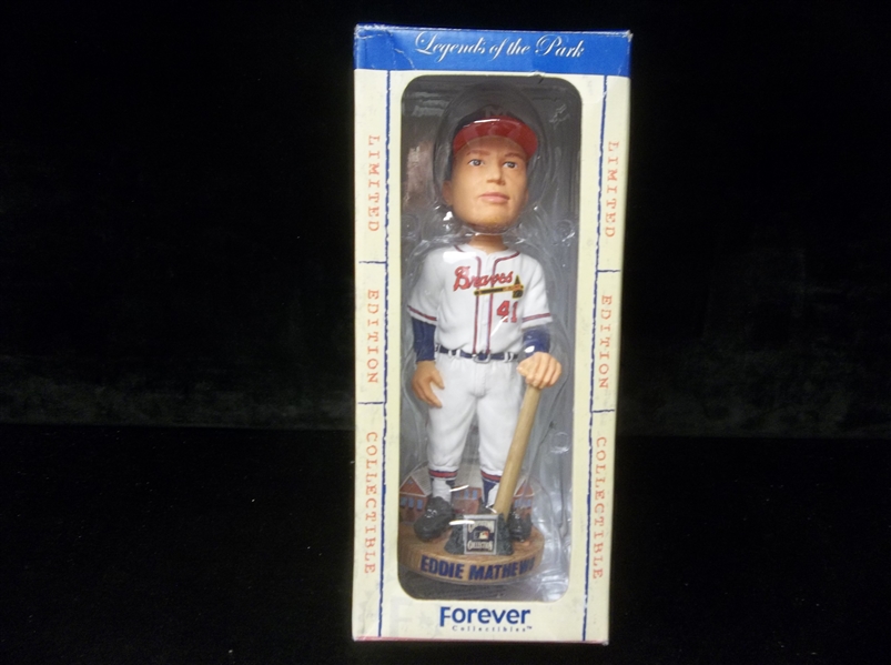 2003 Forever Collectibles Legends of the Diamond Eddie Mathews Milwaukee Braves Bobble Head in Original Box- #1312/10,000