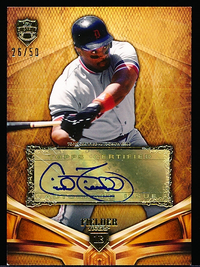 2013 Topps Supreme Bb- “Autographs”- #SA-CF Cecil Fielder, Tigers- #26/50