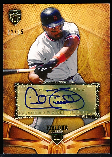 2013 Topps Supreme Bb- “Autographs Sepia”- #SA-CF Cecil Fielder, Tigers- #02/35