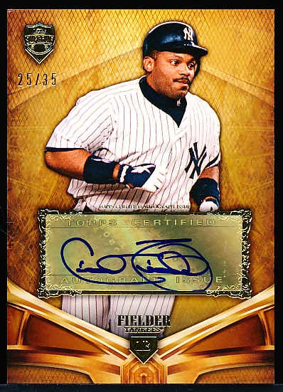 2013 Topps Supreme Bb- “Autographs Sepia”- #SA-CFI Cecil Fielder, Yankees- #25/35