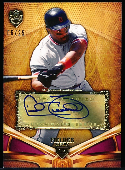 2013 Topps Supreme Bb- “Autographs Purple”- #SA-CF Cecil Fielder, Tigers- #06/25